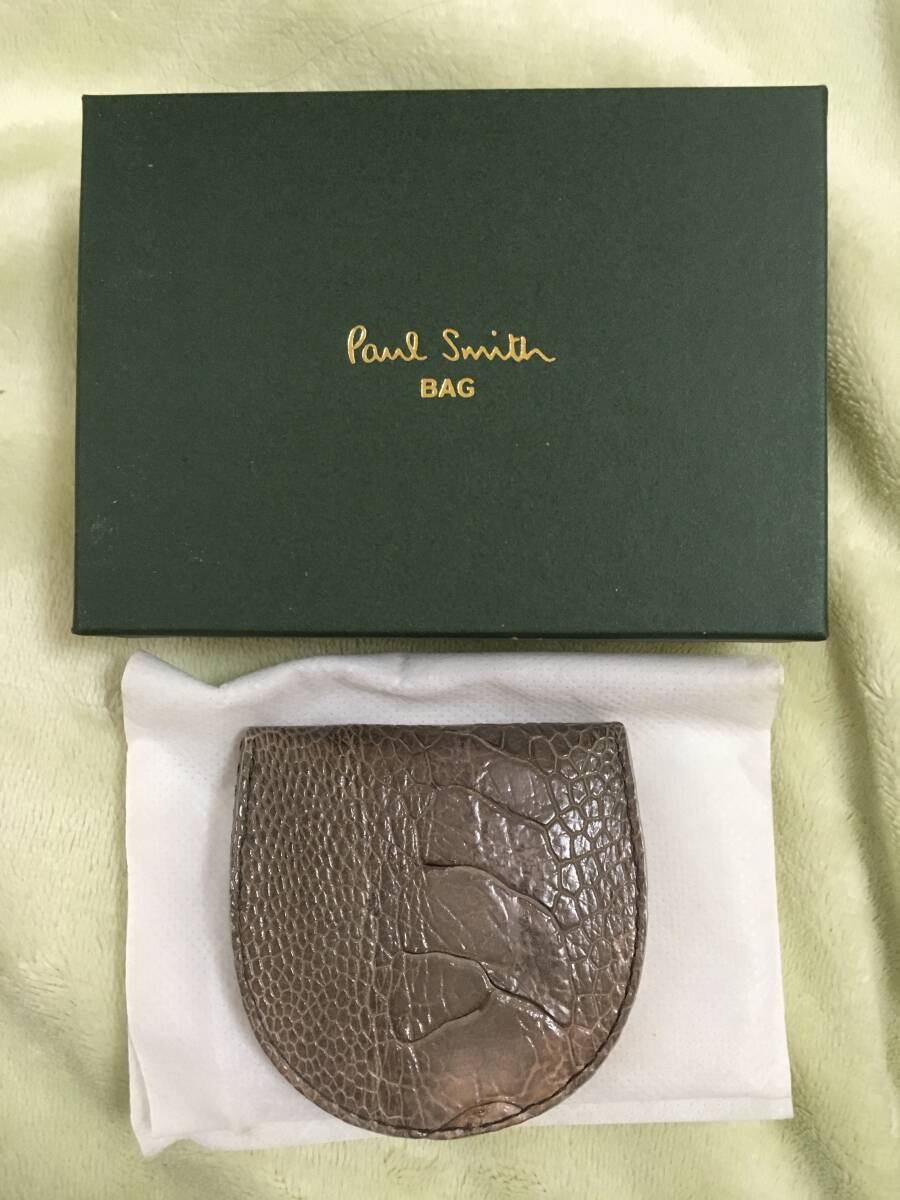 ポールスミス 馬蹄型コインケース グレー色 オーストレッグ ダチョウの脚部の革の小銭入れです!拍卖