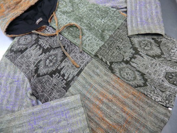 TK2 美品 MAIROM ジャケット ジャンパー フード付ジャケット ブルゾン パーカー F 大きいサイズ タイ製 総柄 織り拍卖