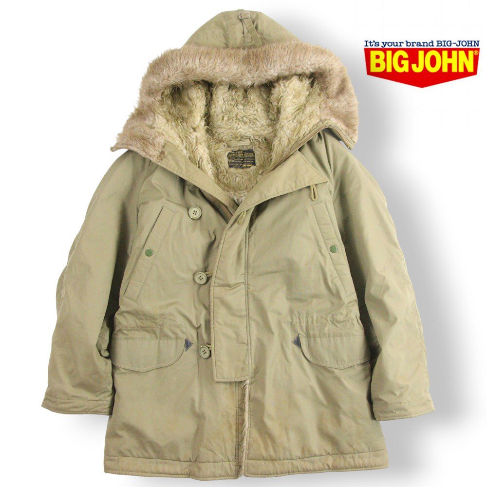 80’s ヴィンテージ!美品 BIG JOHN ビッグジョン M-1943 パイルライナー 復刻 TYPE N-3B N-3B フライトジャケット ベージュ L拍卖