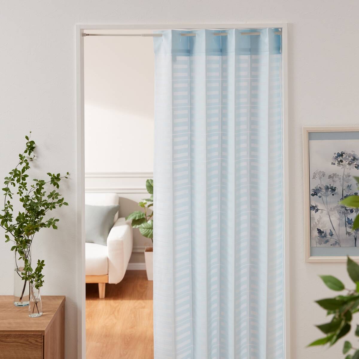 新品未使用 クラレトレーディング 窓際や間仕切りに 簡単設置で節電対策!遮熱 防炎のれん エコクール スカイブルー 【参考価格¥5,980-】拍卖