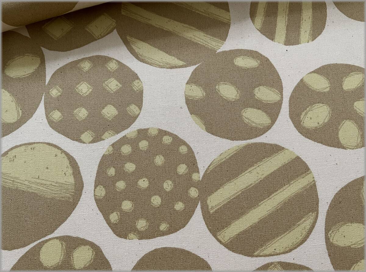 mets★5m*サークル*beige yellow*オックス*和モダン*生地布地21B拍卖