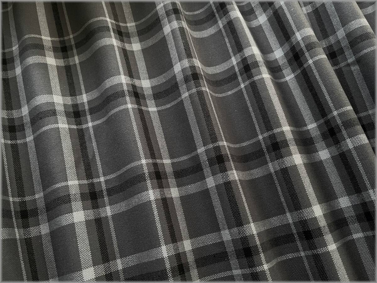 mets★5m*11号帆布*先染め*gray*チェック*コットン*生地布地2拍卖