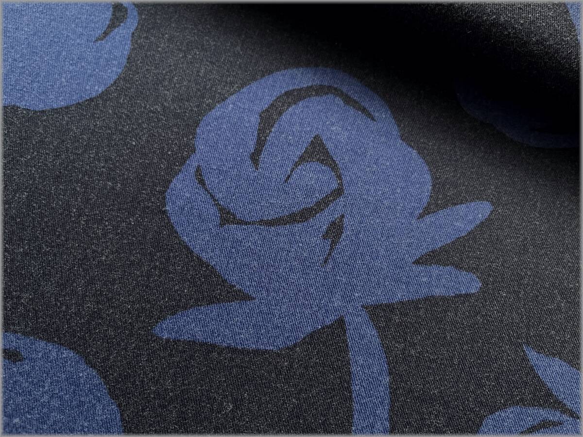 mets★5m*広幅バーバリー*おおきなフラワー花柄*dark navy*15B拍卖