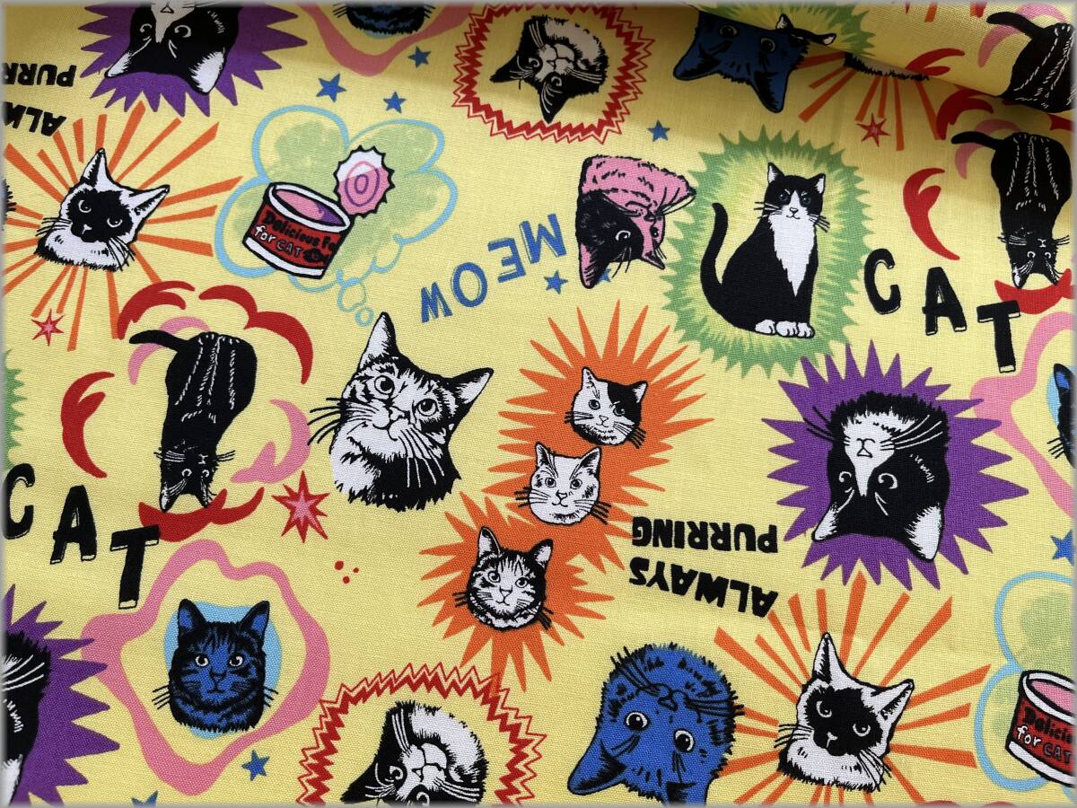 mets★5m*ネコ猫*IN THE POP WORLD*un/no*yellow*シーチング*11B拍卖