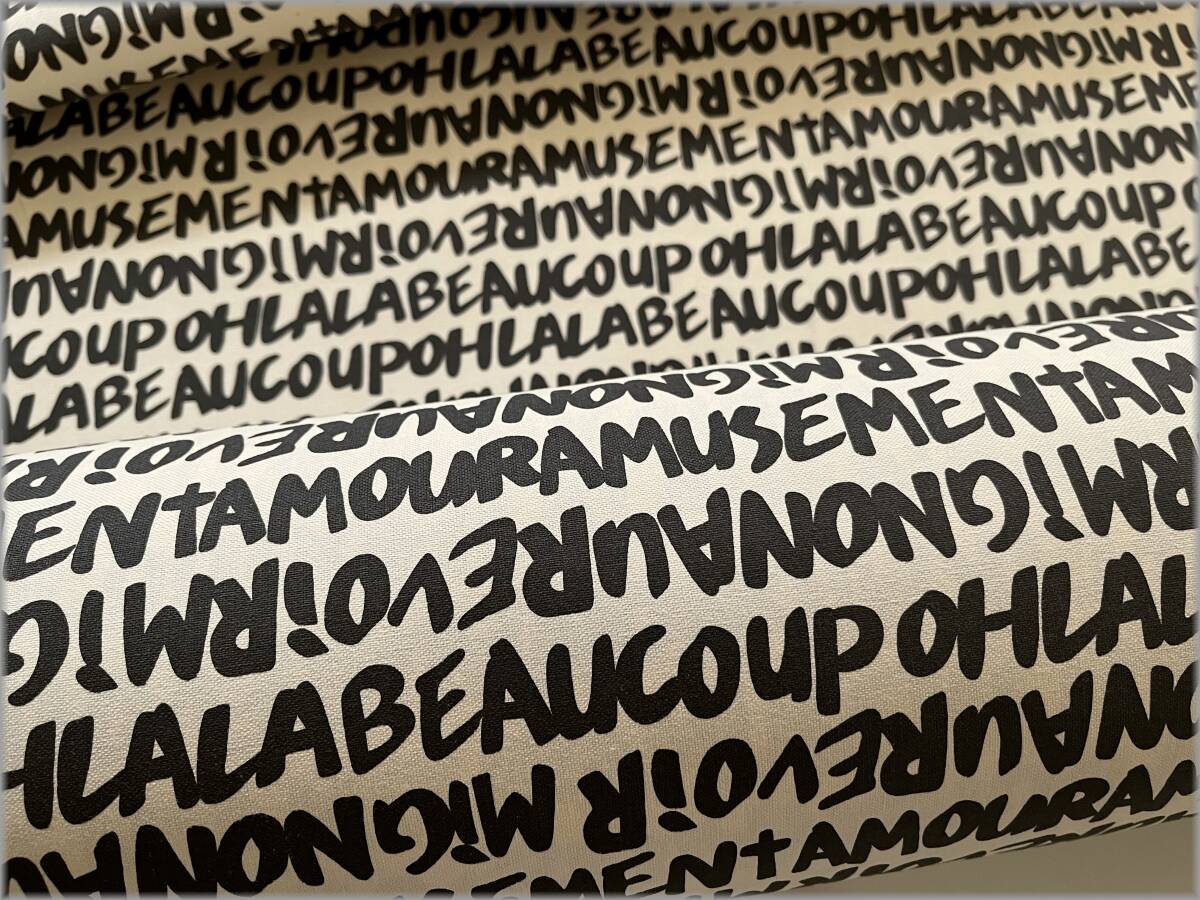 mets★5m*フランスalphabet*10オックス*vanilla gray*生地布地1A拍卖