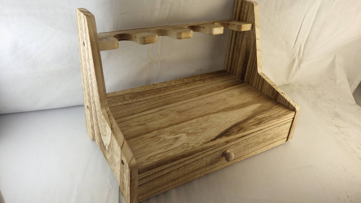 【新品】4丁掛け 木製ガンスタンド(棚有り)拍卖