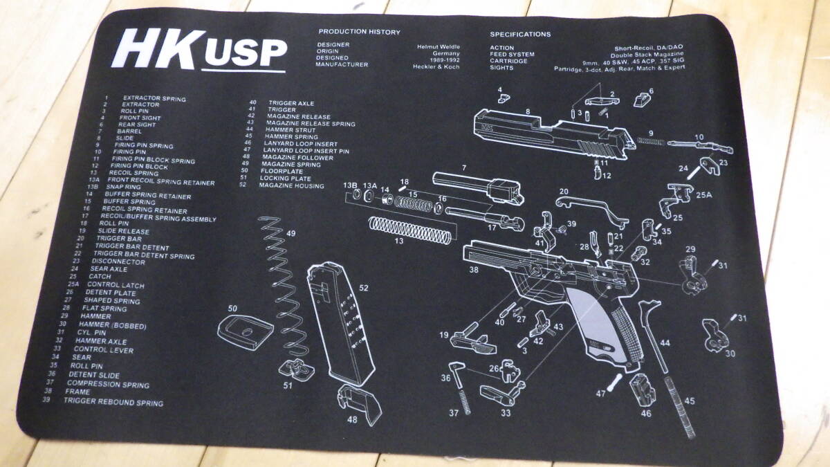【新品】H&K USP 分解用マウスパッド 42cmx28cm拍卖