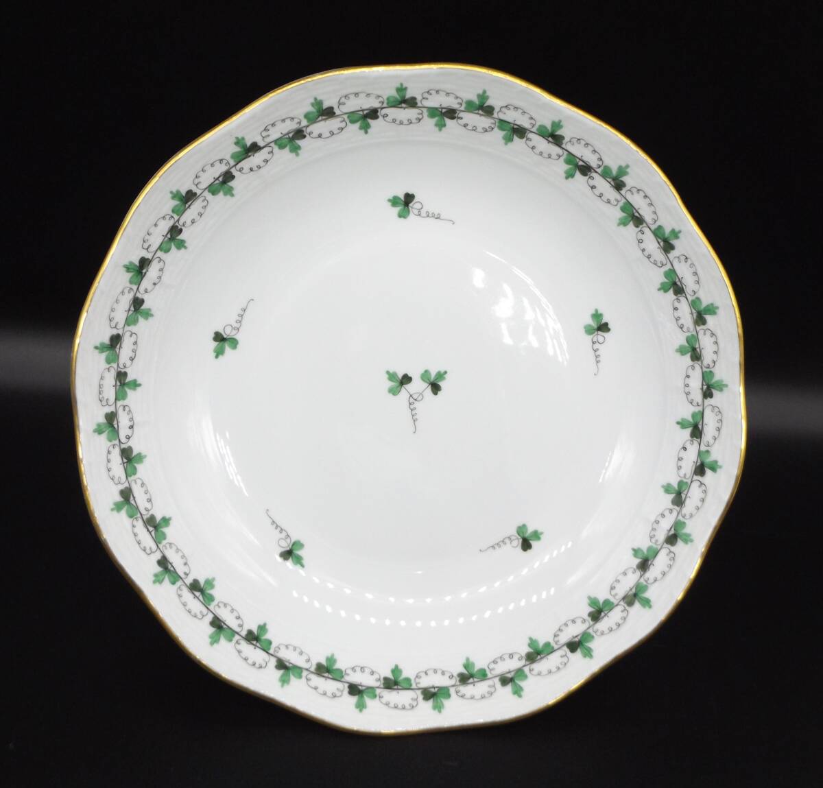 HEREND ヘレンド グリーン プレート 大皿 約25.5cm拍卖