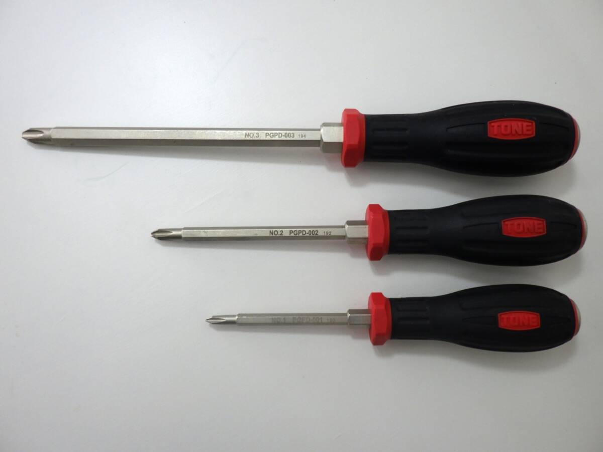 トネ TONE プラスドライバーセット 3本 PGPD-003 002 001 工具 ハンドツール 中古品 251124拍卖