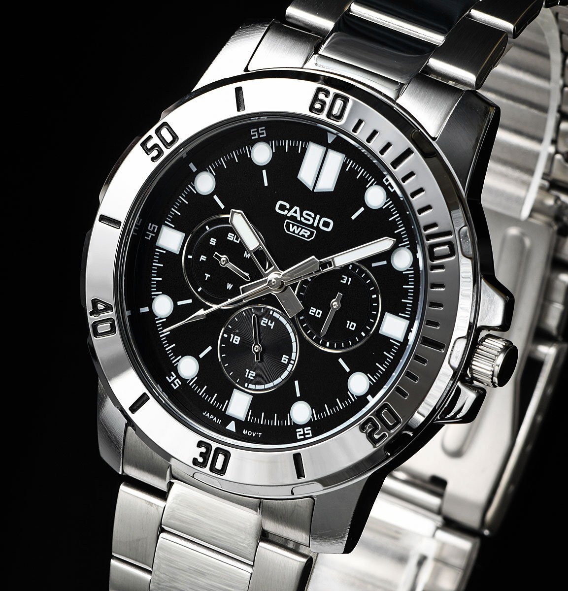 新品 逆輸入カシオ最新作 精悍ブラックフェイス 30m防水 マルチファンクション 腕時計 新品 CASIO メンズ 激レア日本未発売拍卖