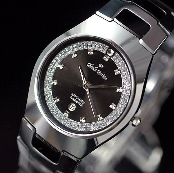 超硬タングステン&セラミック&CZダイヤ&サファイヤクリスタル 豪華 腕時計BK メンズ拍卖