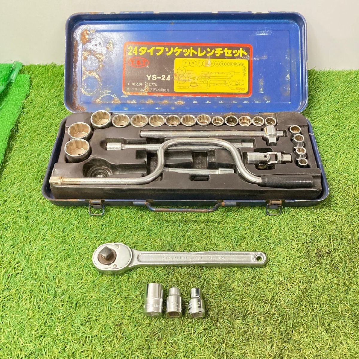 【中古品】『11-011』Y.S.T 24タイプソケットレンチセット YS-24 KTC ラチェットハンドル ハンドツール拍卖