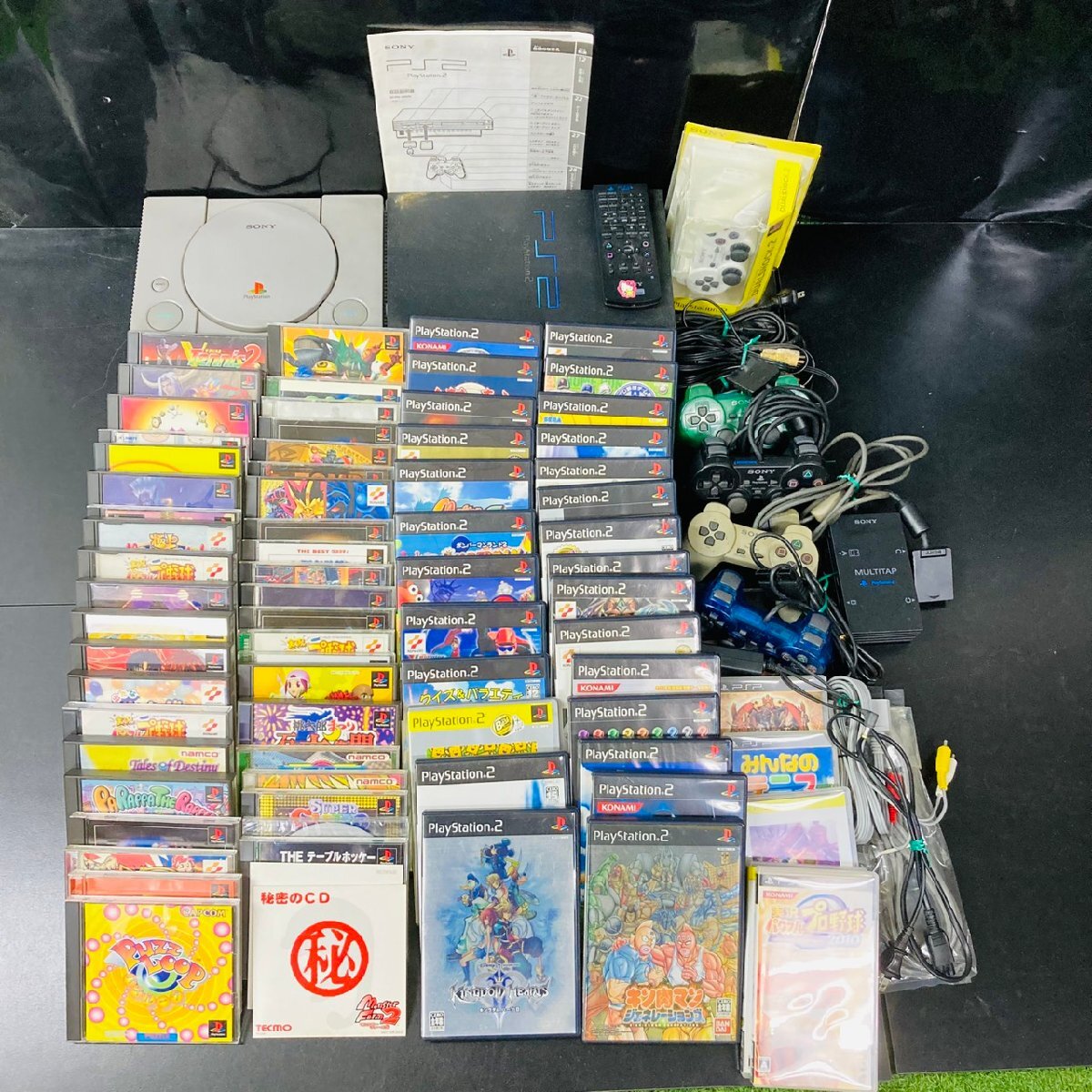 【現状品】『11-755』ソフト大量まとめ 桃鉄 パワプロ みんなのゴルフ キングダムハーツ 人生ゲーム 等SONYPS PS2本体コントローラーまとめ拍卖