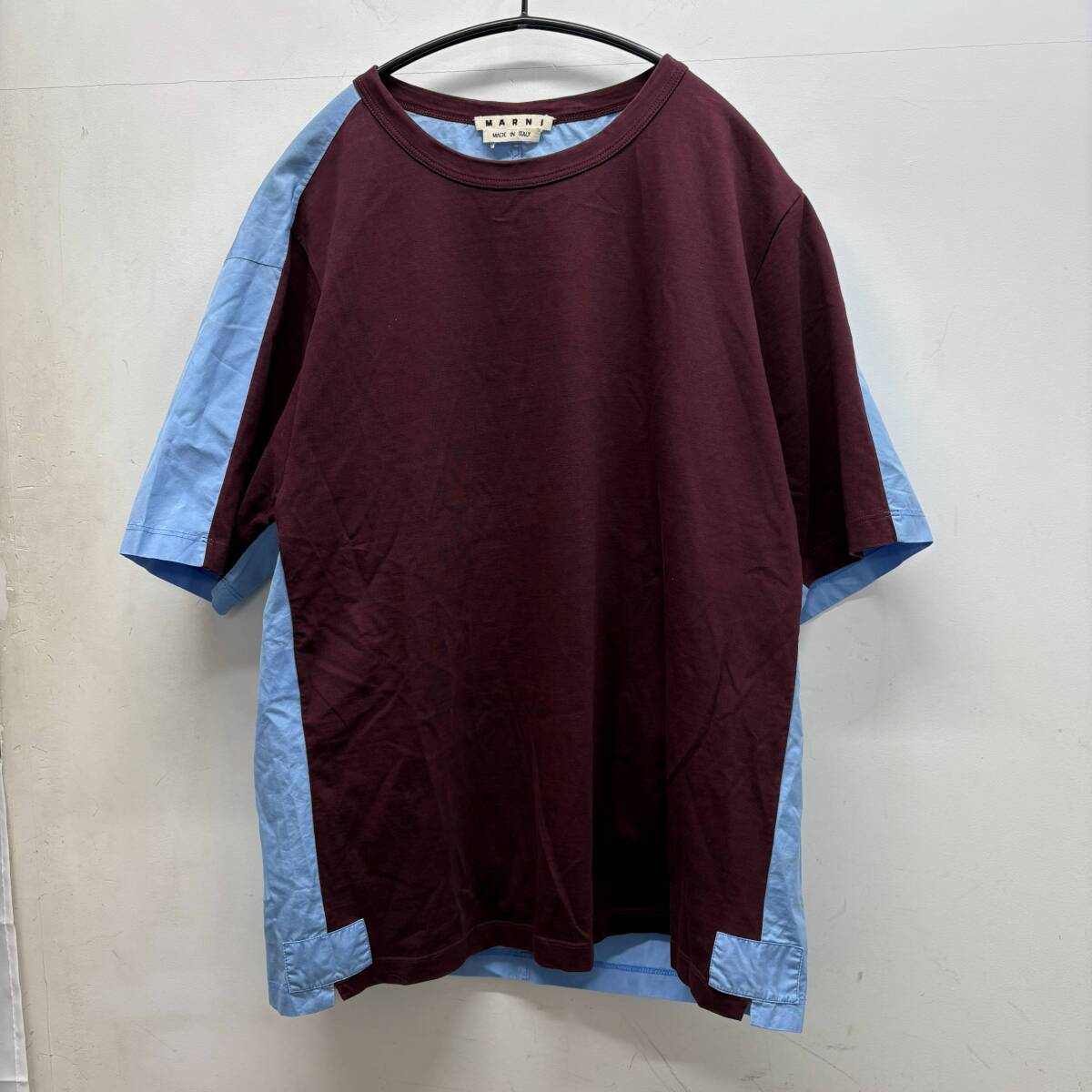 MARNI マルニ 16AW Docking T-Shirt 半袖Tシャツ M05GC0036 ワインレッド size:50【中目黒A11】拍卖