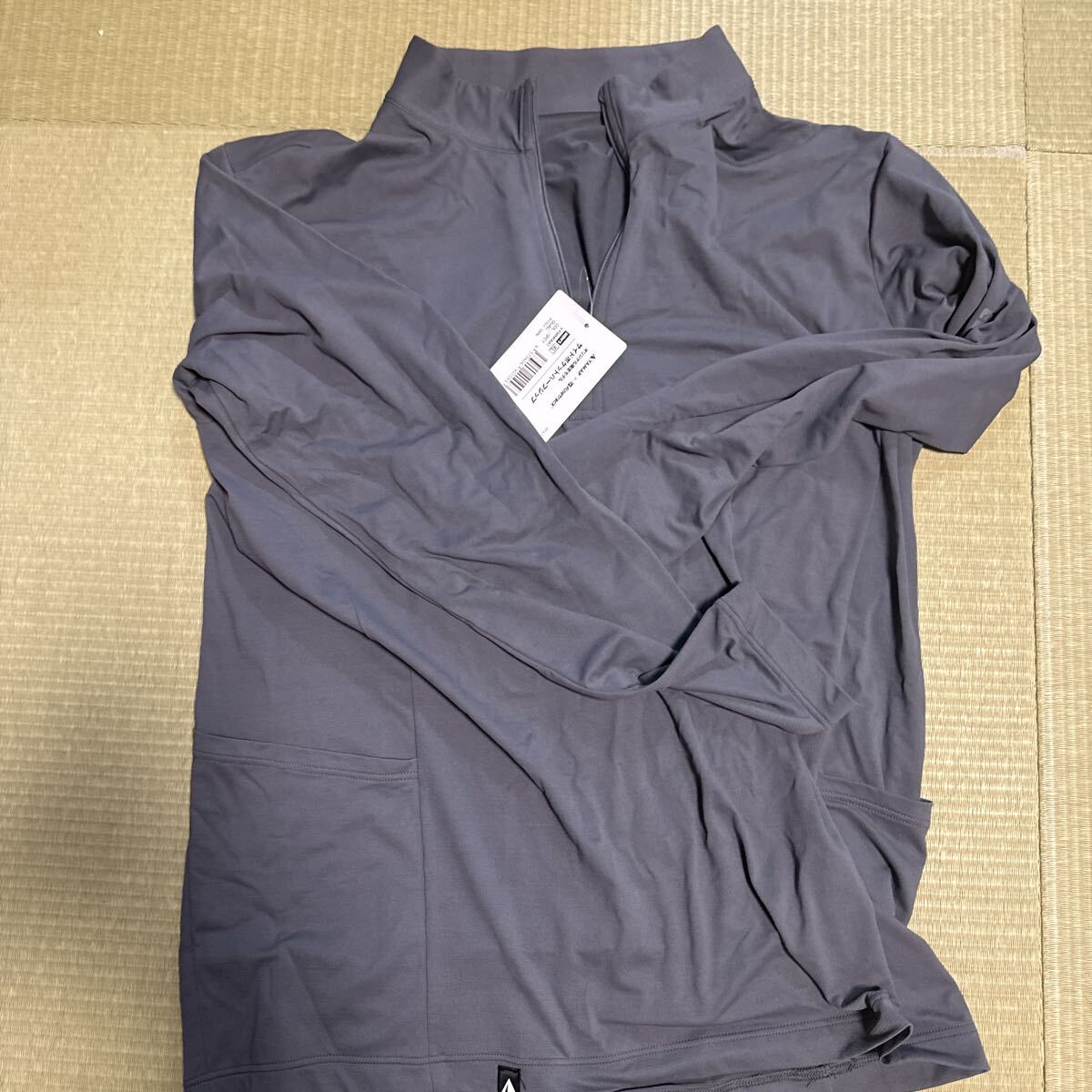 FINETRACK 長袖 サイドポケットハーフジップシャツ XL グレー 未使用品拍卖