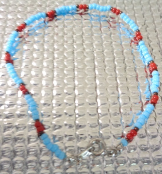 THE BINGO BROTHERS ビンゴブラザーズ アンクレット 小 サックスx赤系 拍卖