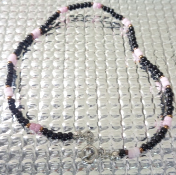 THE BINGO BROTHERS ビンゴブラザーズ アンクレット 小 黒xパールピンク系拍卖