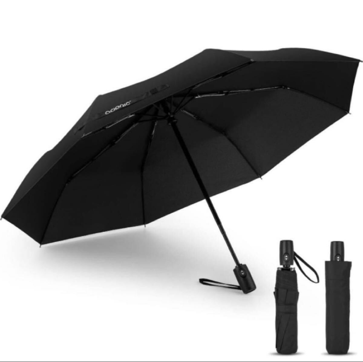 【 新品 】 折りたたみ傘 ワンタッチ 自動開閉 8本骨 ブラック UVカット拍卖