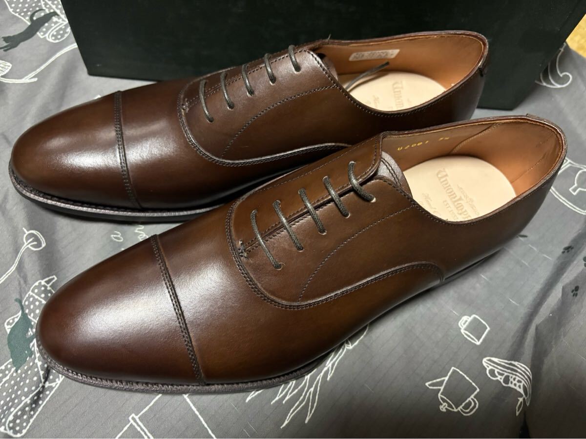 新品 未使用 ユニオンインペリアル ビジネスシューズ ダークブラウン U2001 ストレートチップ 7.5EE拍卖