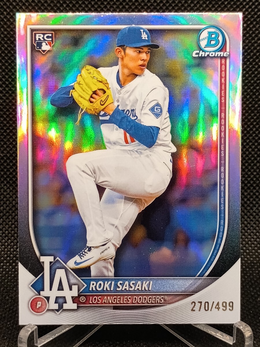 佐々木朗希 499枚限定 リフラクター 【2025 TOPPS BOWMAN CHROME BASEBALL #12 ROKI SASAKI REFRACTOR】 ロサンゼルス・ドジャース拍卖