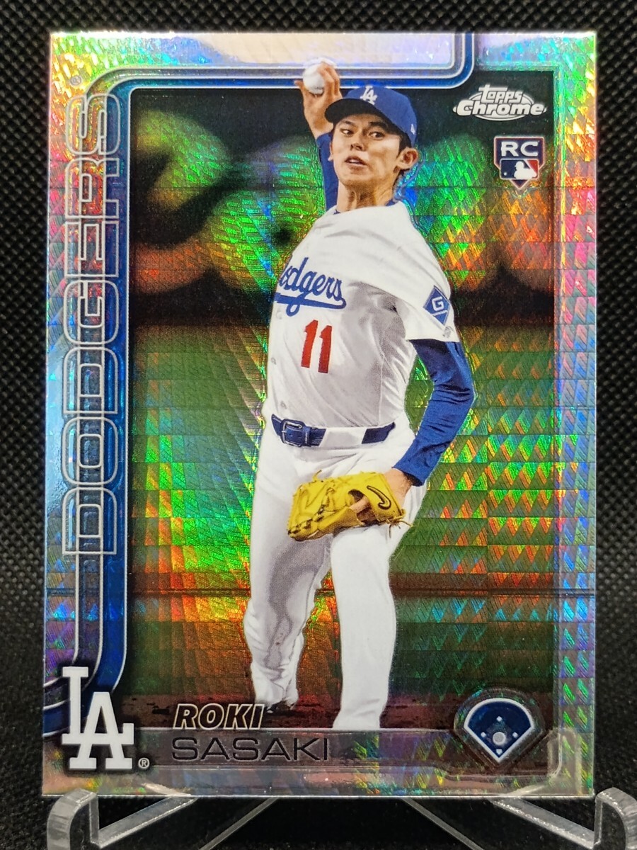 佐々木朗希 プリズムリフラクター 【2025 TOPPS CHROME BASEBALL #217 ROKI SASAKI PRISM REFRACTOR】ロサンゼルス・ドジャース拍卖