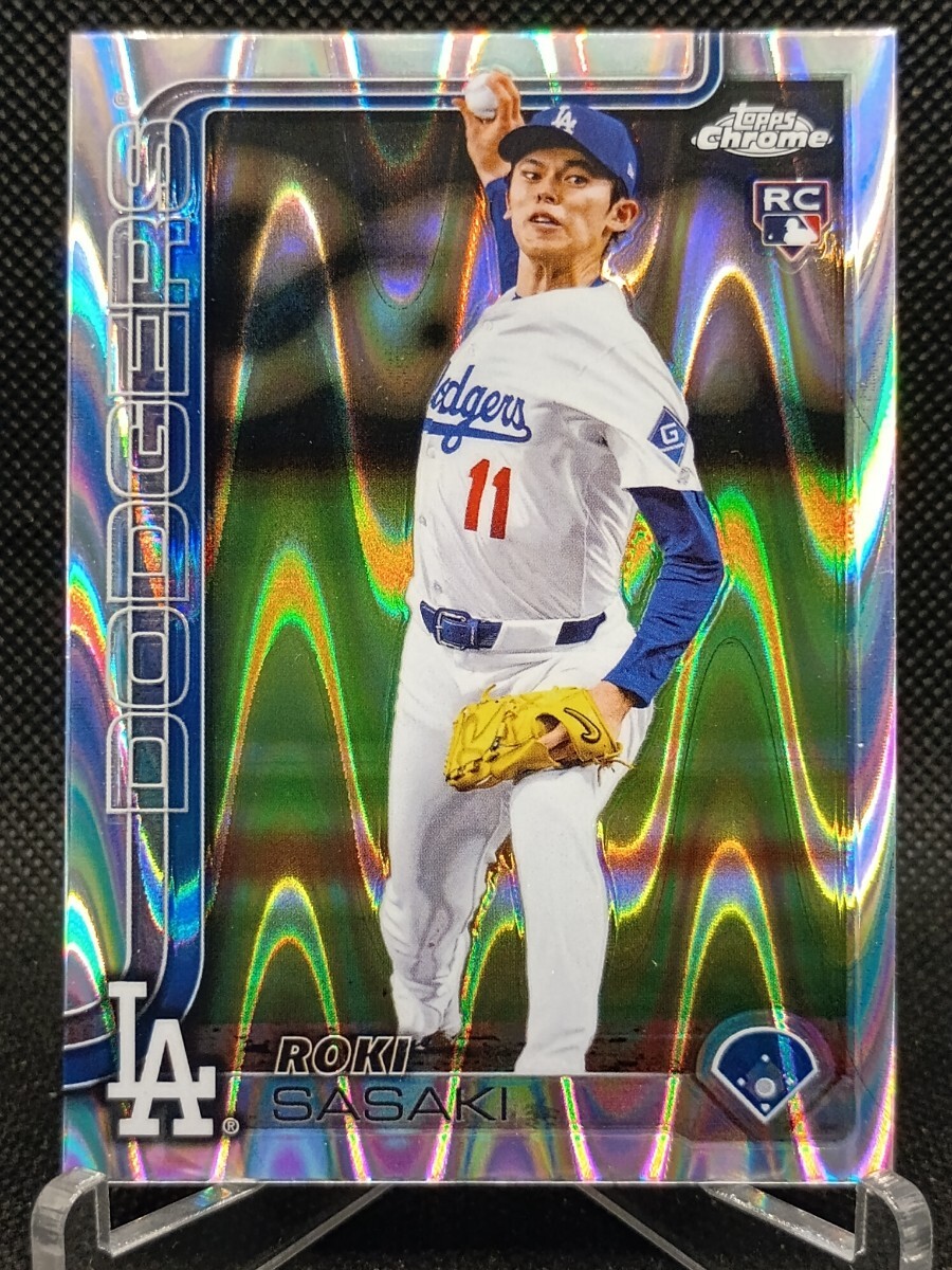 佐々木朗希 レイウェーブリフラクター 【2025 TOPPS CHROME BASEBALL #217 ROKI SASAKI RAYWAVE REFRACTOR】ロサンゼルス・ドジャース拍卖