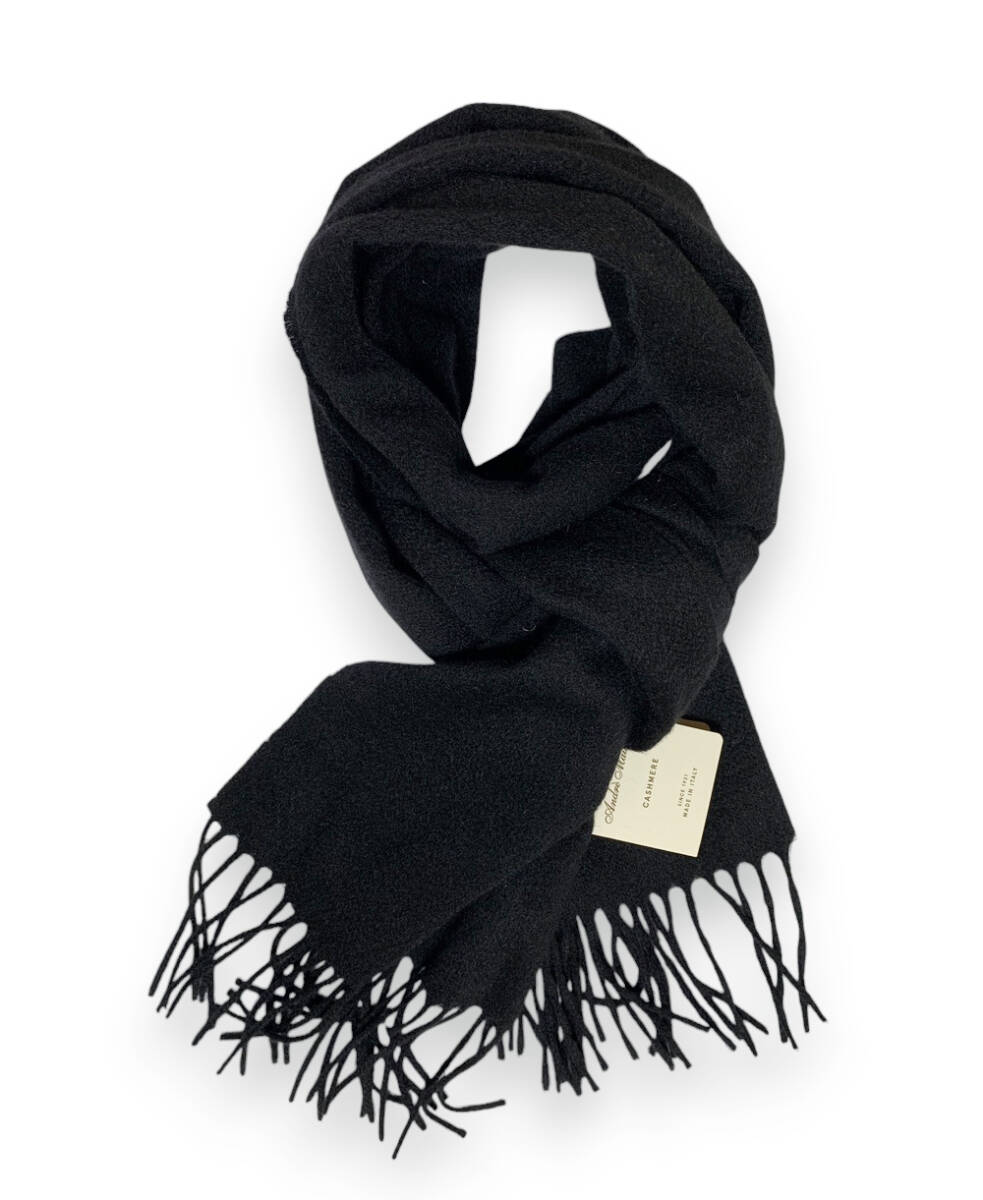 【本物】Andre Maurice イタリア高級ブランド チベット産カシミヤ ブラック アンドレモリース since 1921拍卖