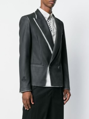 OFF-WHITE 20AW ヴァージルアブロー期 アーカイブ コーティング ブリーチ JK ブラックホワイト 44 美品 Louis Vuitton拍卖