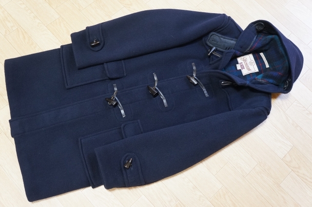 RR156 即決 英国製 オールドモデル Gloverall グローバーオール Wフェイス メルトンウール ダッフルコート USA 36 濃紺拍卖