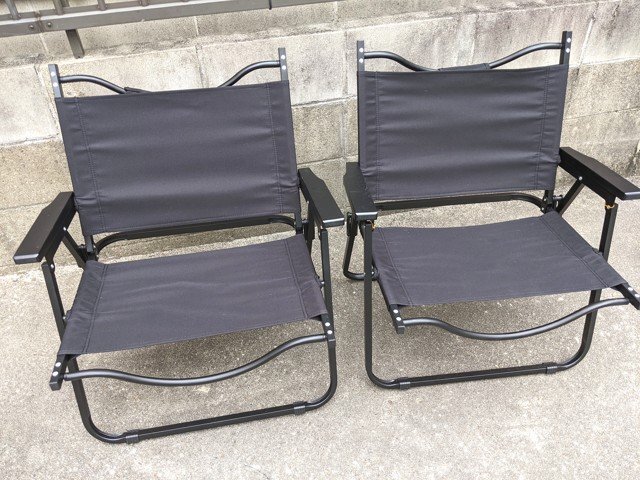 【10yt219】アウトドア キャンプ用品 アルペンアウトドアーズ ローチェア Lサイズ×2点セット ブラック◆C75♪拍卖