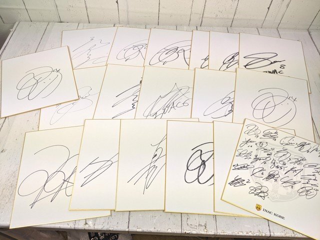 【8yt190】サッカー用品 INAC神戸 レオネッサ 直筆サイン入り色紙×18点セット◆o28♪拍卖