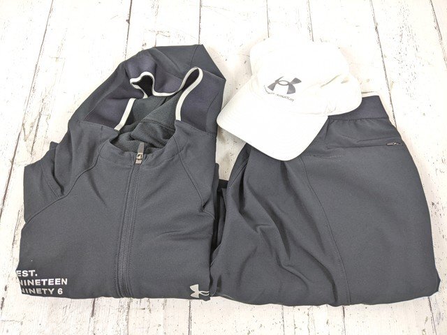 【9yt101】スポーツウエア アンダーアーマー UA BRUSHED WOVEN ジャケット+パンツ+キャップ帽子◆サイズXL~XXL◆o54♪拍卖