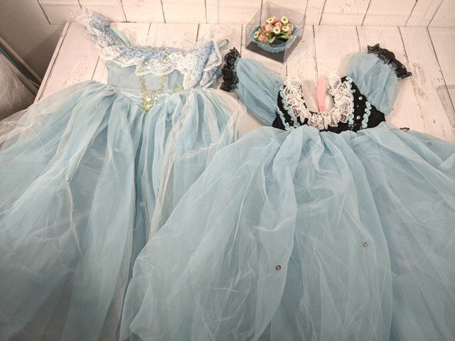 【4yt262】ダンス バレエ 子供用 チュチュスカート衣装×2点セット 水◆村娘(コッペリア)?? マズルカ??◆T2712拍卖