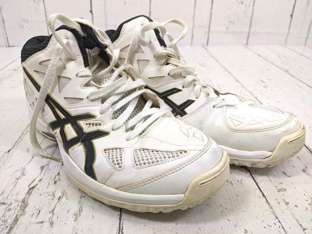 【9yt212】バスケットボールシューズ アシックス asics ゲルフープ V7 ワイド TBF320 ホワイト×ネイビー サイズ:26.5㎝◆T2792♪拍卖