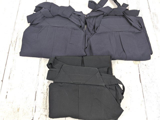 【10yt132】剣道着 袴(紺 サイズ18号)+袴(富士達磨 黒 サイズ18)◆中学校 高校 体育授業 部活動に♪拍卖