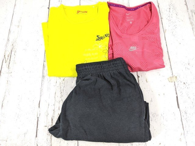 【5yt098】テニスウエア レディース使用 SRIXON 長袖シャツ◆NIKE スウェットロングパンツ◆サイズM~L◆B24♪拍卖
