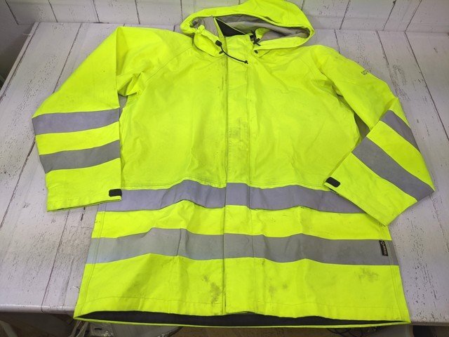 【4yt250】レインウエア レインベルデN ゴアテックス 高視認仕様 上衣 ジャケット 蛍光イエロー Mサイズ◆m95拍卖