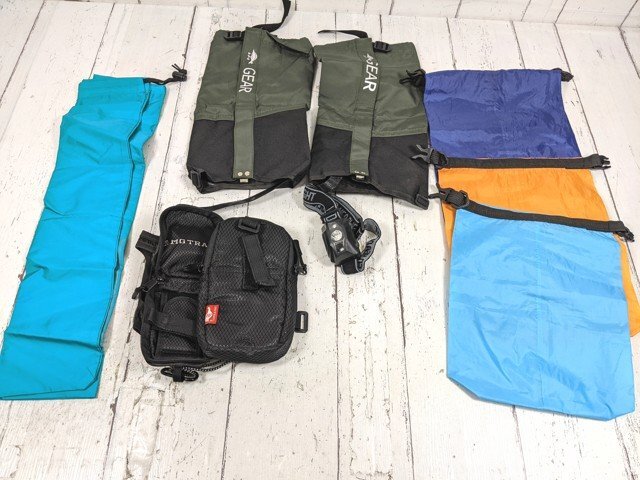 【10yt348】登山服 トレッキング GEAR スパッツ◆HUTING BLESS スタッフバッグ◆MGTRAIL ポーチ◆p55♪拍卖