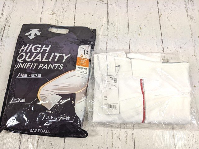 【10yt379】野球ウエア デサント ユニフォームパンツ 練習着×2点セット Sホワイト サイズ:O~XO 未使用◆C95♪拍卖