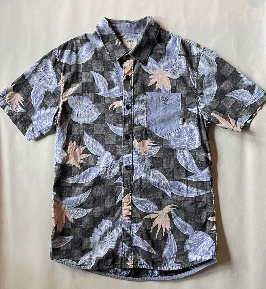 vans 柄シャツ Sサイズ アロハシャツ 半袖シャツ 花柄 メンズ ファッション拍卖