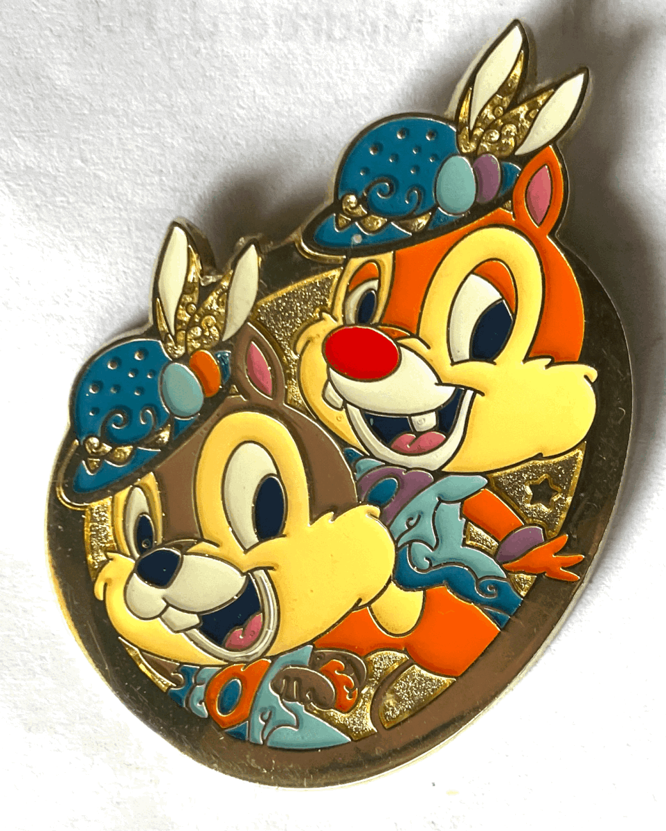 Disney ピンバッチ チップとデール アクセサリー 金色拍卖