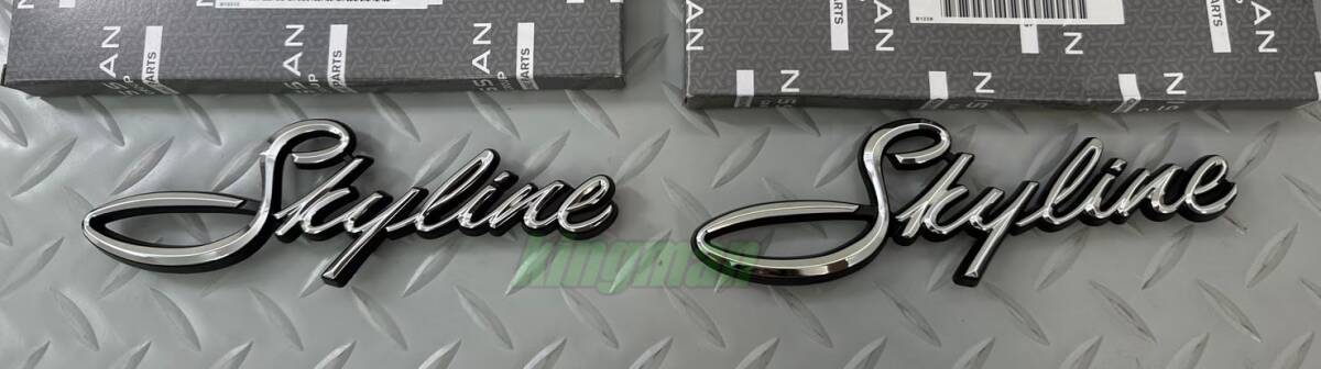 ●新品 未使用●日産 純正品 NISSAN スカイライン GT-R ハコスカ C10型 GC10 フロント フェンダーエンブレム 左右セット拍卖