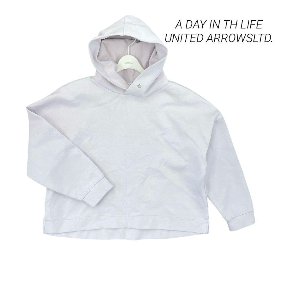 アデイインザライフ パーカー グレージュ アシンメトリーヘム フード拍卖