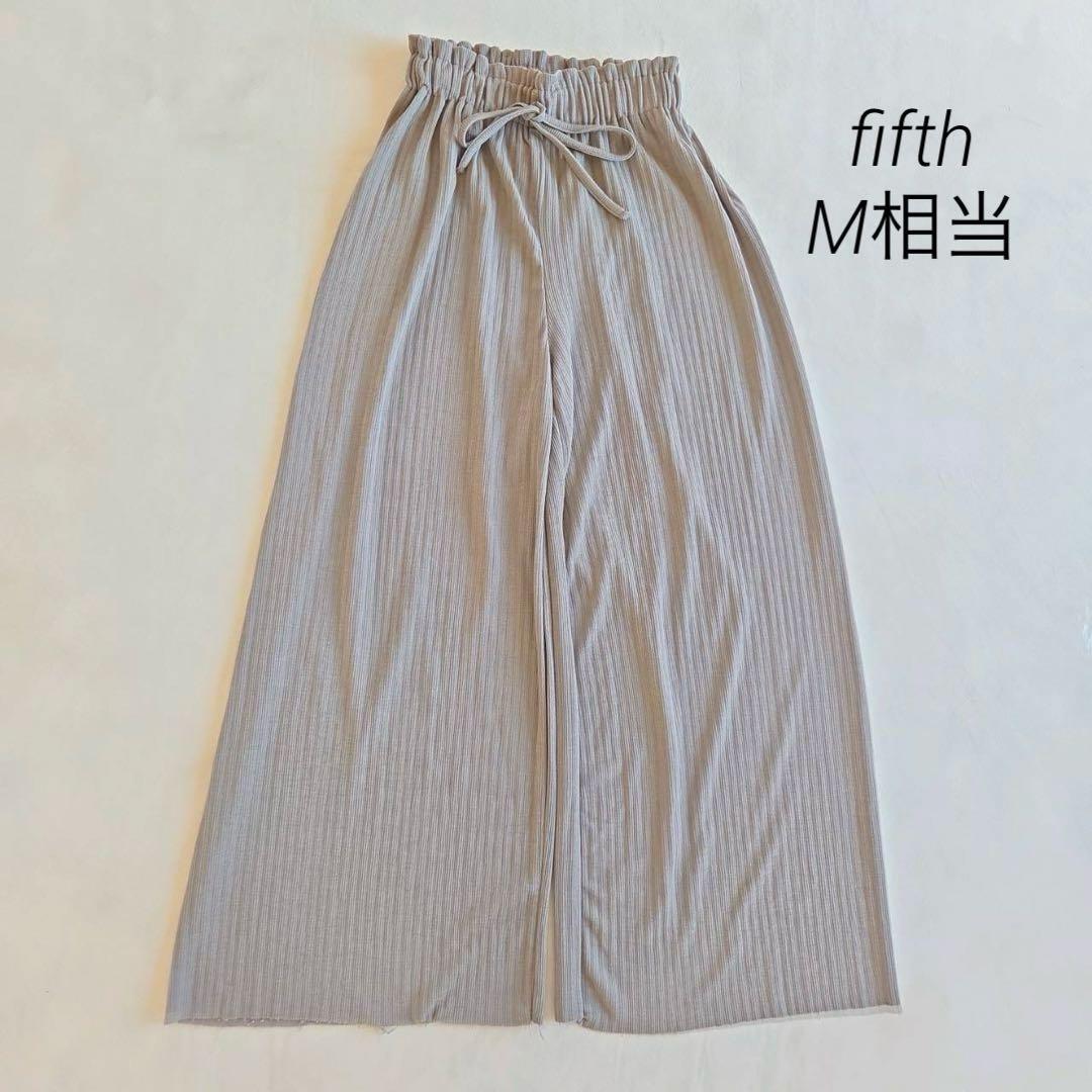 フィフス fifth ワイドパンツ M相当 グレージュ 総ゴム拍卖