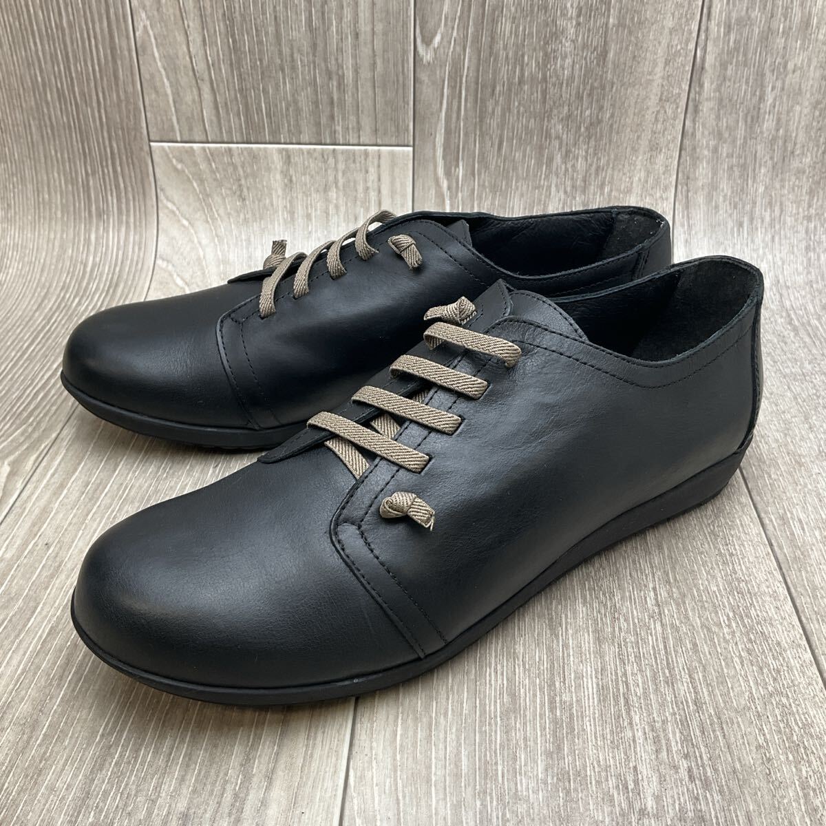 【アウトレット】スペイン製レディースレザーカジュアル◆ブラック◆サイズ41(25.5cm) 婦人革靴 本革 SPAIN 黒拍卖