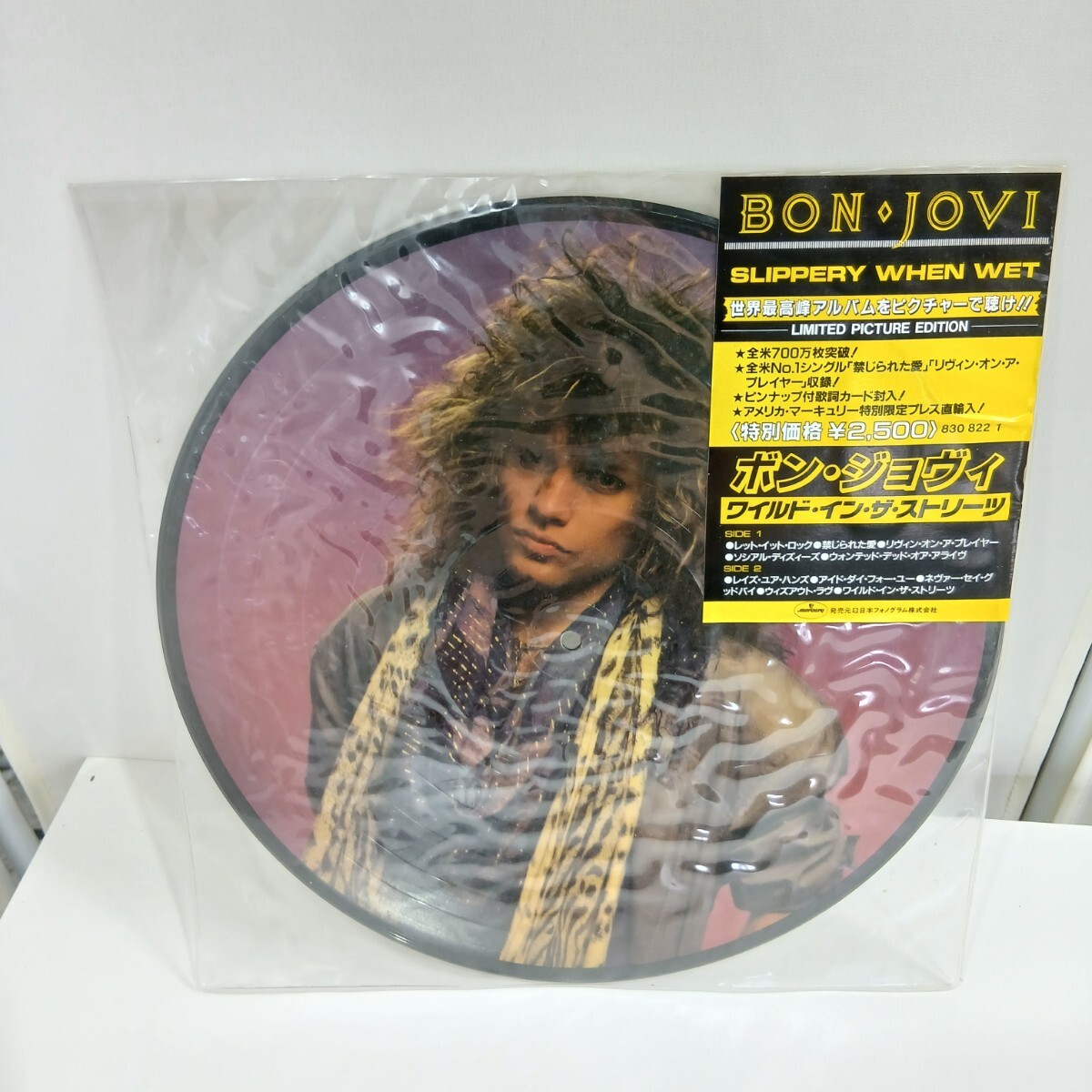 #877 ボンジョヴィBon Jovi ピクチャーディスク レコード リミテッドピクチャーエディション Slippery When Wet/引き取り大歓迎拍卖