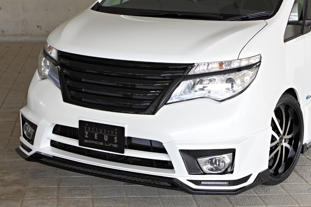 M'z SPEED フロントハーフスポイラー ダイヤモンドブラック (G41) FRP セレナ C26系 H25.12~H28.7 ハイウェイスター MC後拍卖