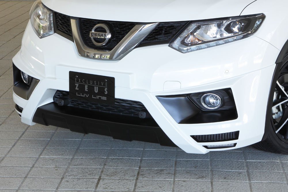 M'z SPEED フロントハーフスポイラー ホワイト (QAB) FRP エクストレイル T32系 H25.12~H29.5 20X/20S/ハイブリッド MC前拍卖