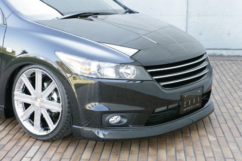 M'z SPEED フロントハーフスポイラー クリスタルブラックパール (NH731P) FRP ストリーム RN6 RN7 RN8 RN9 H18.7~H21.5 MC前拍卖