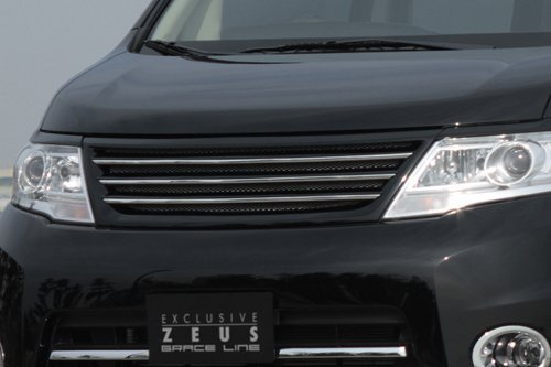 M'z SPEED フロントグリル スーパーブラック (KH3) FRP セレナ CC25 H19.12~H22.10 ハイウェイスター MC後拍卖